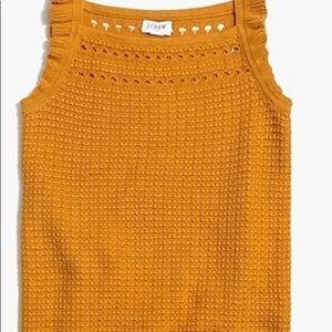 J. Crew mustard yellow crochet tank top
